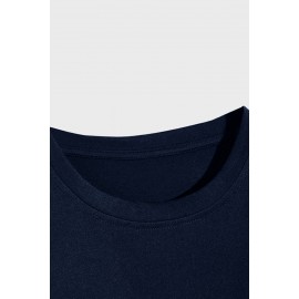 Blue Letters Pattern Print Muscle Fit Short Sleeve Men's T Shirt